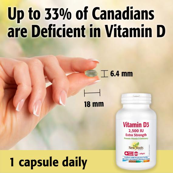 Vitamin D3 2,500 IU Extra Strength (Softgels)